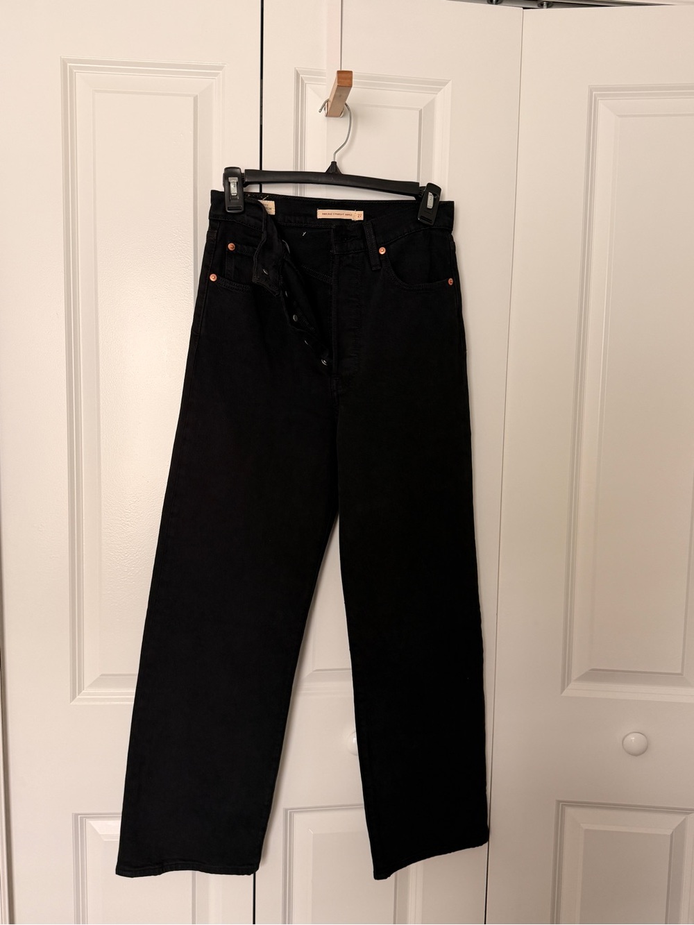 Women's Ribcage Black Straight-Leg Levi’s